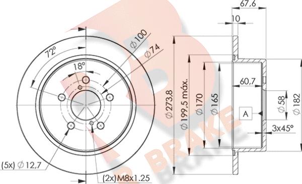 R Brake 78RBD27033 - Kočioni disk www.molydon.hr