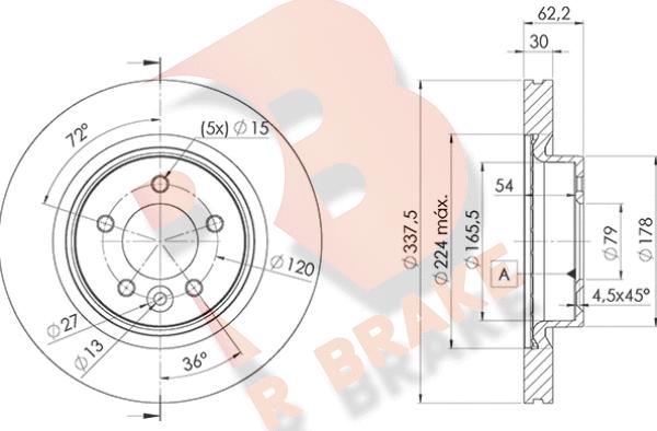 R Brake 78RBD27362 - Kočioni disk www.molydon.hr