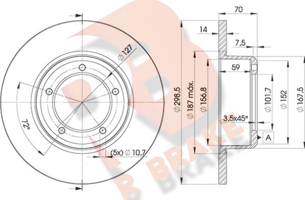 R Brake 78RBD27329 - Kočioni disk www.molydon.hr