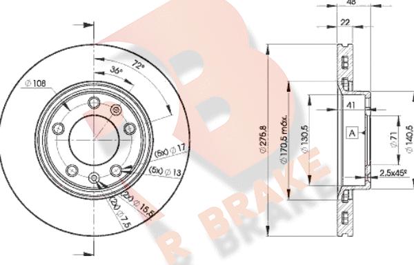 R Brake 78RBD27322 - Kočioni disk www.molydon.hr