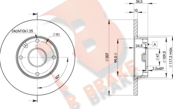 R Brake 78RBD27702 - Kočioni disk www.molydon.hr