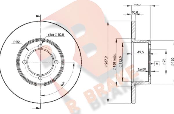 R Brake 78RBD27739 - Kočioni disk www.molydon.hr