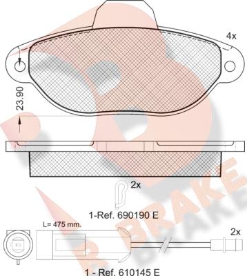 R Brake RB0953 - Komplet Pločica, disk-kočnica www.molydon.hr