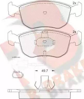 R Brake RB0957 - Komplet Pločica, disk-kočnica www.molydon.hr