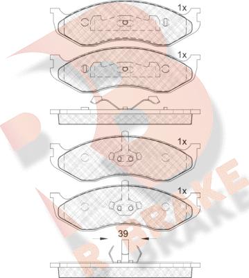 R Brake RB0968 - Komplet Pločica, disk-kočnica www.molydon.hr