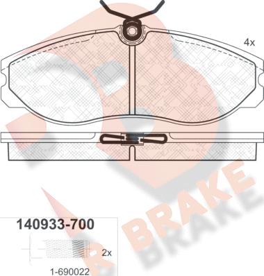 R Brake RB0933-700 - Komplet Pločica, disk-kočnica www.molydon.hr