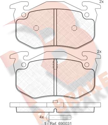 R Brake RB0929 - Komplet Pločica, disk-kočnica www.molydon.hr