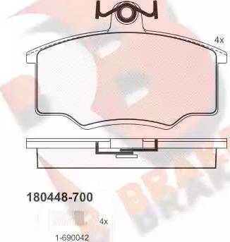 R Brake RB0448-700 - Komplet Pločica, disk-kočnica www.molydon.hr