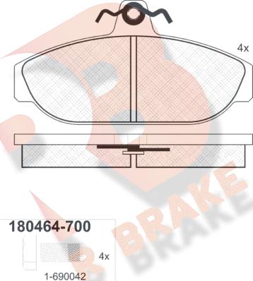 R Brake RB0464-700 - Komplet Pločica, disk-kočnica www.molydon.hr