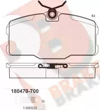 R Brake RB0470-700 - Komplet Pločica, disk-kočnica www.molydon.hr