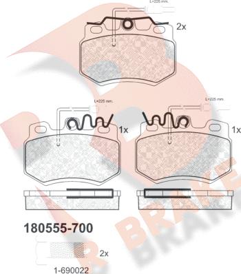 R Brake RB0555-700 - Komplet Pločica, disk-kočnica www.molydon.hr