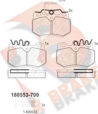 R Brake RB0553-700 - Komplet Pločica, disk-kočnica www.molydon.hr