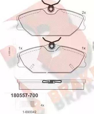 R Brake RB0557-700 - Komplet Pločica, disk-kočnica www.molydon.hr