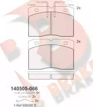 R Brake RB0505 - Komplet Pločica, disk-kočnica www.molydon.hr