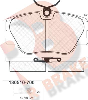 R Brake RB0510-700 - Komplet Pločica, disk-kočnica www.molydon.hr