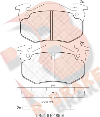 R Brake RB0535 - Komplet Pločica, disk-kočnica www.molydon.hr