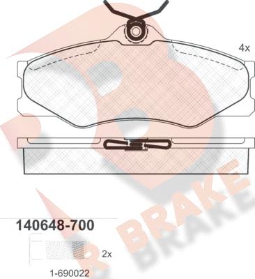 R Brake RB0648-700 - Komplet Pločica, disk-kočnica www.molydon.hr