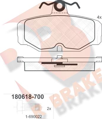 R Brake RB0618-700 - Komplet Pločica, disk-kočnica www.molydon.hr