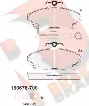 R Brake RB0676-700 - Komplet Pločica, disk-kočnica www.molydon.hr