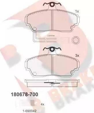 R Brake RB0678-700 - Komplet Pločica, disk-kočnica www.molydon.hr