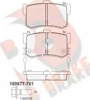 R Brake RB0677-701 - Komplet Pločica, disk-kočnica www.molydon.hr