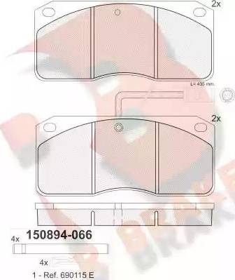 R Brake RB0894 - Komplet Pločica, disk-kočnica www.molydon.hr