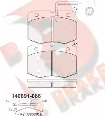 R Brake RB0891-066 - Komplet Pločica, disk-kočnica www.molydon.hr