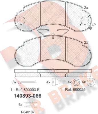 R Brake RB0893 - Komplet Pločica, disk-kočnica www.molydon.hr