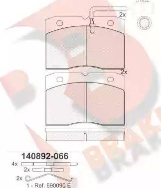 R Brake RB0892-066 - Komplet Pločica, disk-kočnica www.molydon.hr