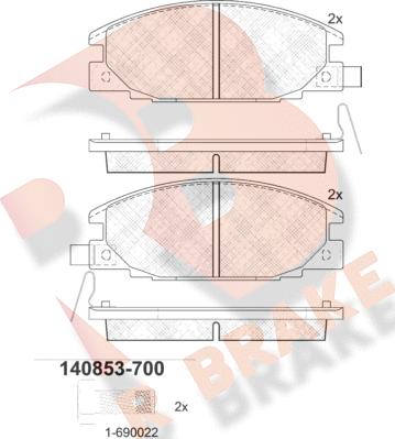 R Brake RB0853-700 - Komplet Pločica, disk-kočnica www.molydon.hr