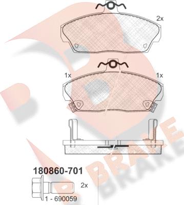 R Brake RB0860-701 - Komplet Pločica, disk-kočnica www.molydon.hr