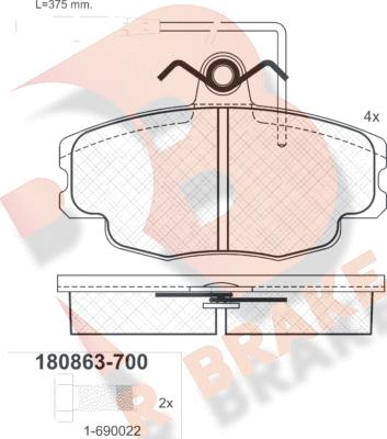 R Brake RB0863-700 - Komplet Pločica, disk-kočnica www.molydon.hr