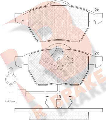 R Brake RB0808 - Komplet Pločica, disk-kočnica www.molydon.hr