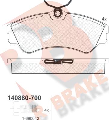 R Brake RB0880-700 - Komplet Pločica, disk-kočnica www.molydon.hr