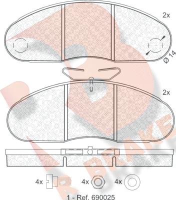 R Brake RB0834 - Komplet Pločica, disk-kočnica www.molydon.hr