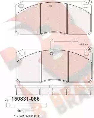 R Brake RB0831-066 - Komplet Pločica, disk-kočnica www.molydon.hr