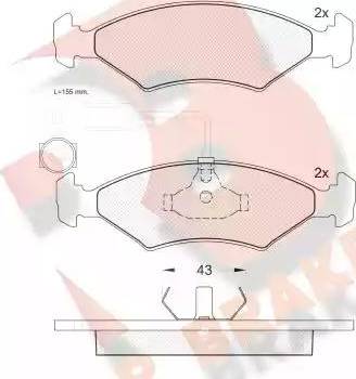 R Brake RB0355 - Komplet Pločica, disk-kočnica www.molydon.hr