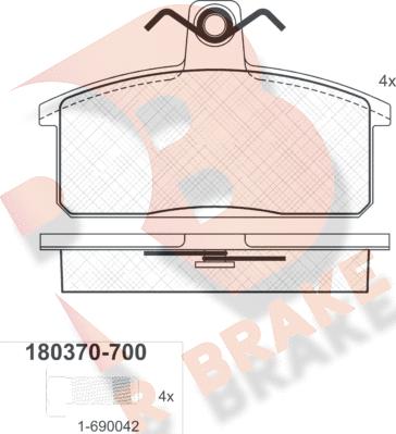 R Brake RB0370-700 - Komplet Pločica, disk-kočnica www.molydon.hr