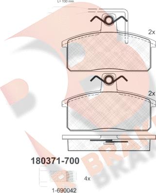 R Brake RB0371-700 - Komplet Pločica, disk-kočnica www.molydon.hr