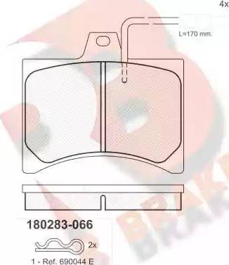 R Brake RB0283-066 - Komplet Pločica, disk-kočnica www.molydon.hr