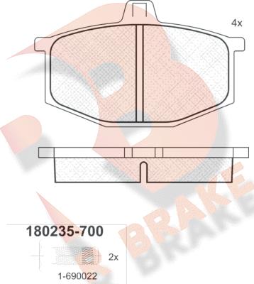 R Brake RB0235-700 - Komplet Pločica, disk-kočnica www.molydon.hr