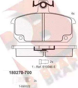 R Brake RB0270 - Komplet Pločica, disk-kočnica www.molydon.hr