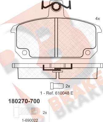 R Brake RB0270-700 - Komplet Pločica, disk-kočnica www.molydon.hr