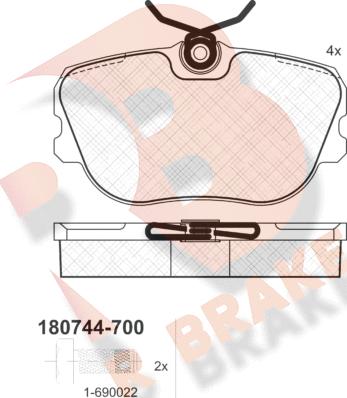 R Brake RB0744-700 - Komplet Pločica, disk-kočnica www.molydon.hr