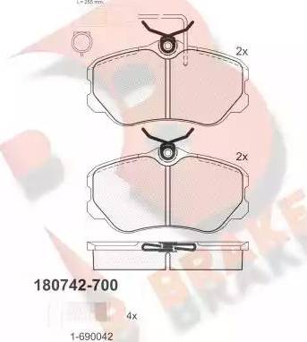 R Brake RB0742-700 - Komplet Pločica, disk-kočnica www.molydon.hr