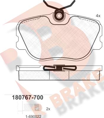 R Brake RB0767-700 - Komplet Pločica, disk-kočnica www.molydon.hr