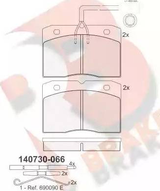 R Brake RB0730-066 - Komplet Pločica, disk-kočnica www.molydon.hr