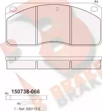 R Brake RB0738 - Komplet Pločica, disk-kočnica www.molydon.hr