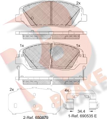 R Brake RB1997-233 - Komplet Pločica, disk-kočnica www.molydon.hr