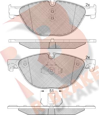 R Brake RB1961 - Komplet Pločica, disk-kočnica www.molydon.hr